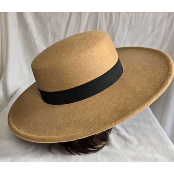 CG New York Womens Wide Brim Hat  Brown/Black Band‎ NWT - Picture 4 of 7